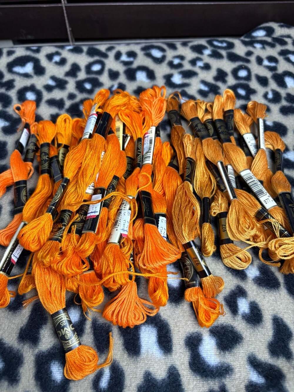 DMC Embroidery Floss Lot Orange Yellow Colors 970 971 977